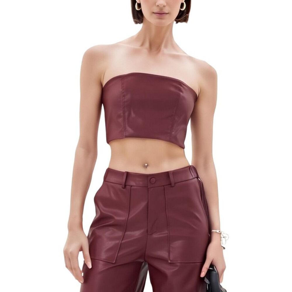 Extro&Vert Womens  Agnes Bandeau Top, Red